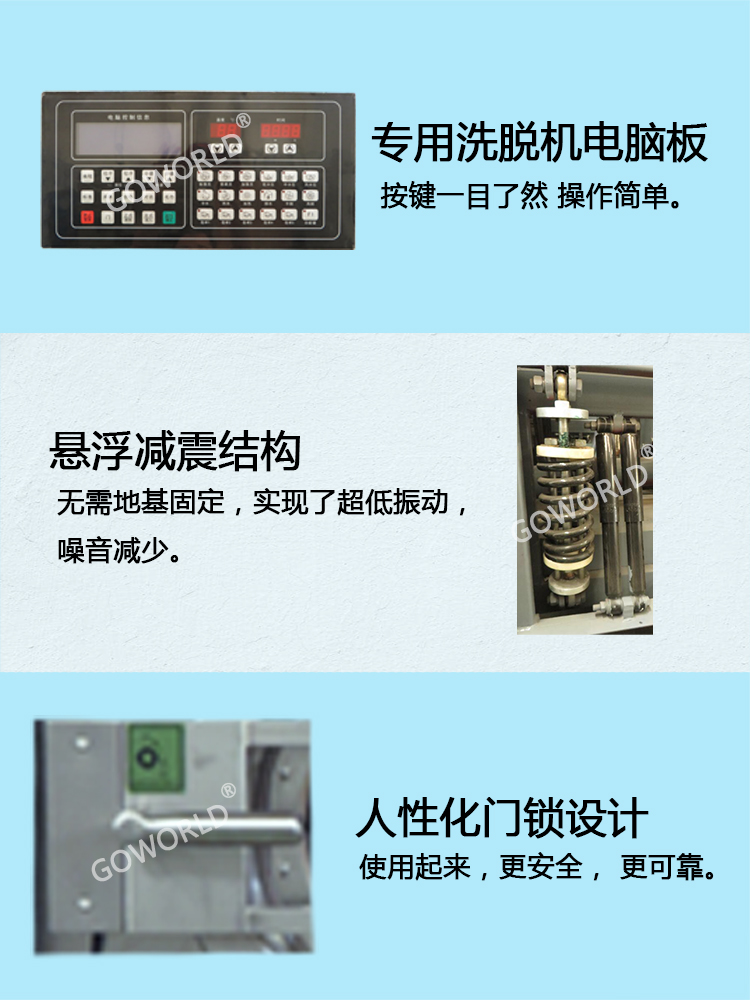 35-50公斤全自動懸浮式洗脫機(jī)特點